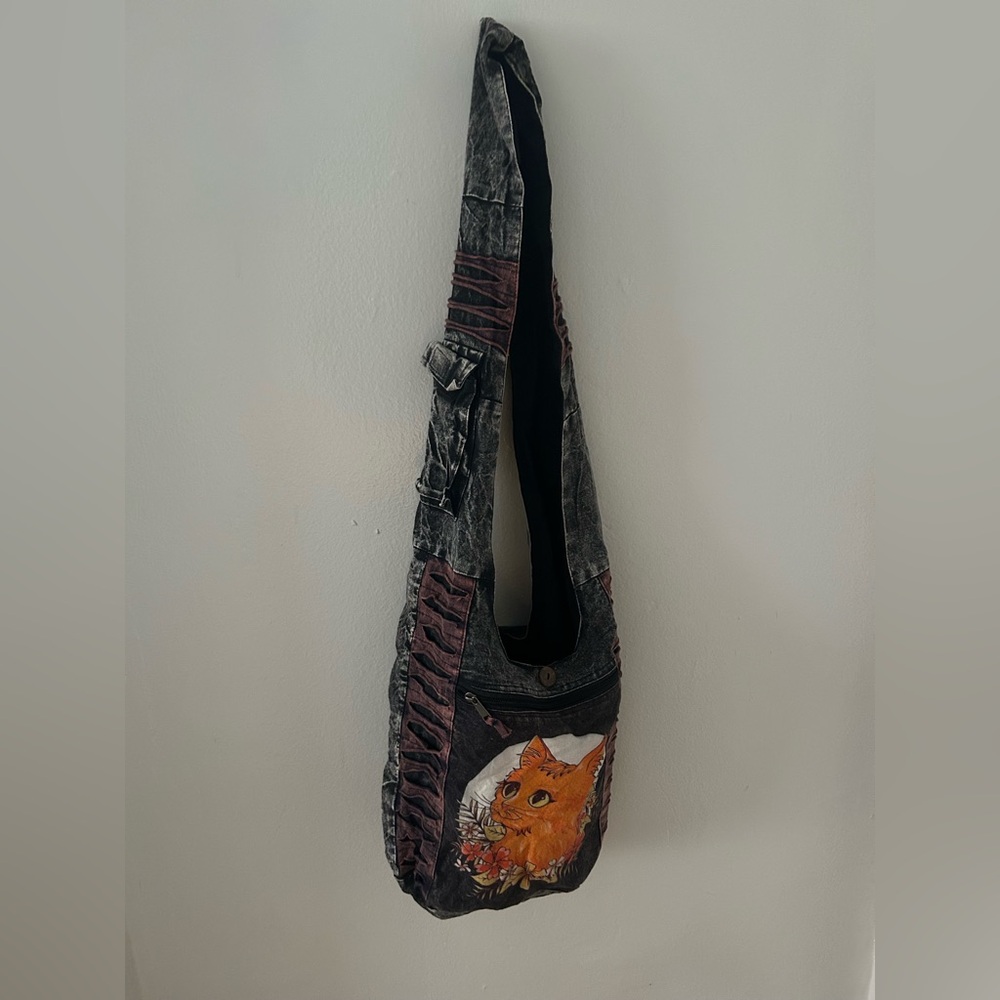 Cat Print Sling Bag